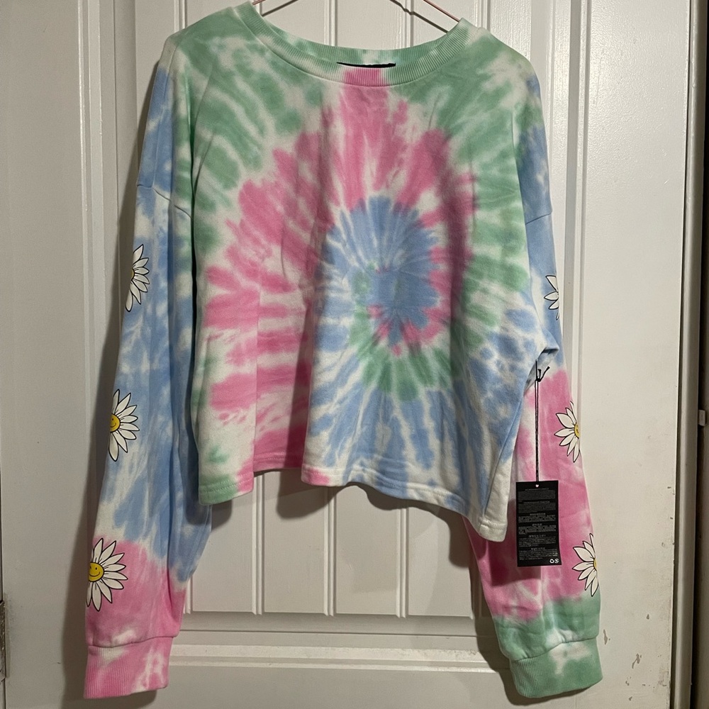 Forever 21 Mint and Pink Tie-Dye Top